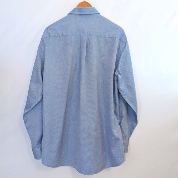 Peter Millar Men’s | Blue & White Long Sleeve Cotton Button Down Shirt | Large - Picture 6 of 10